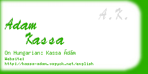 adam kassa business card